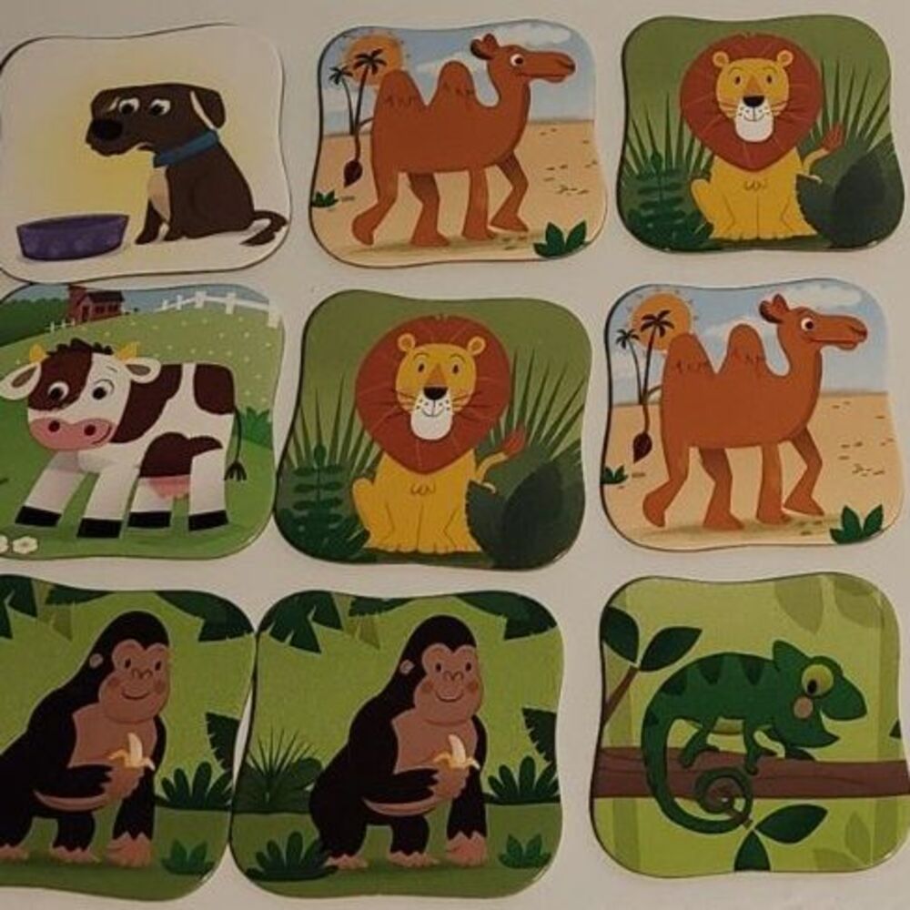 Kids Memory Game Tiles Lot – Animals & Mixed Themes – 31 Replacement Pieces